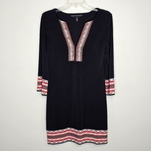 Black Pullover Shirt Dress Freestyle Loose Feminine Size Small